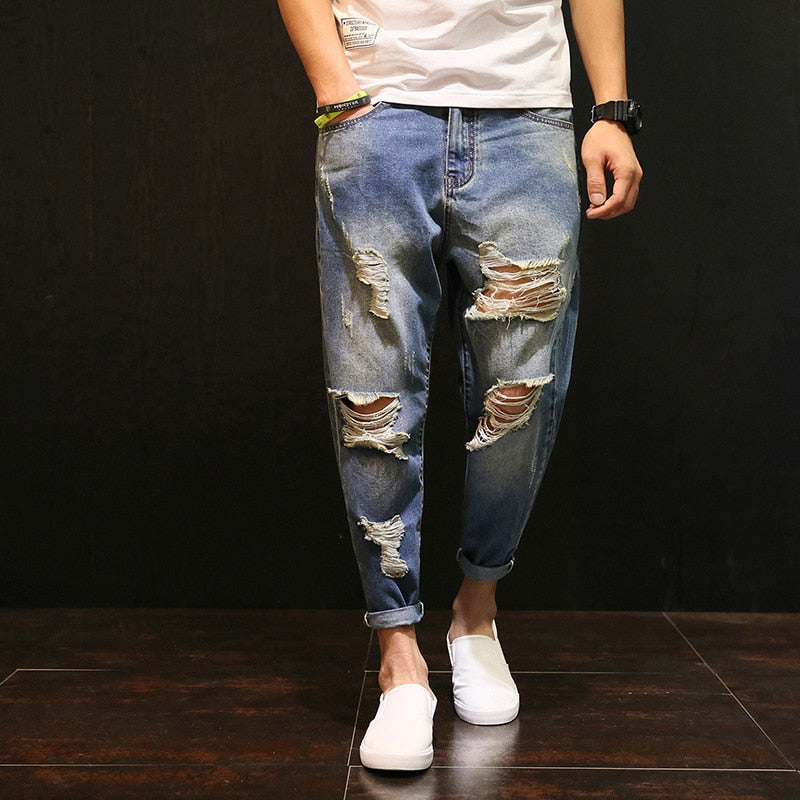 Stylish Ripped hole denim pants