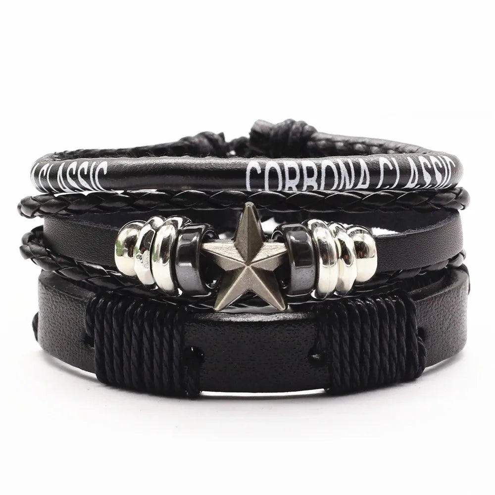 FC 3 Pcs/Set Leather Bracelets