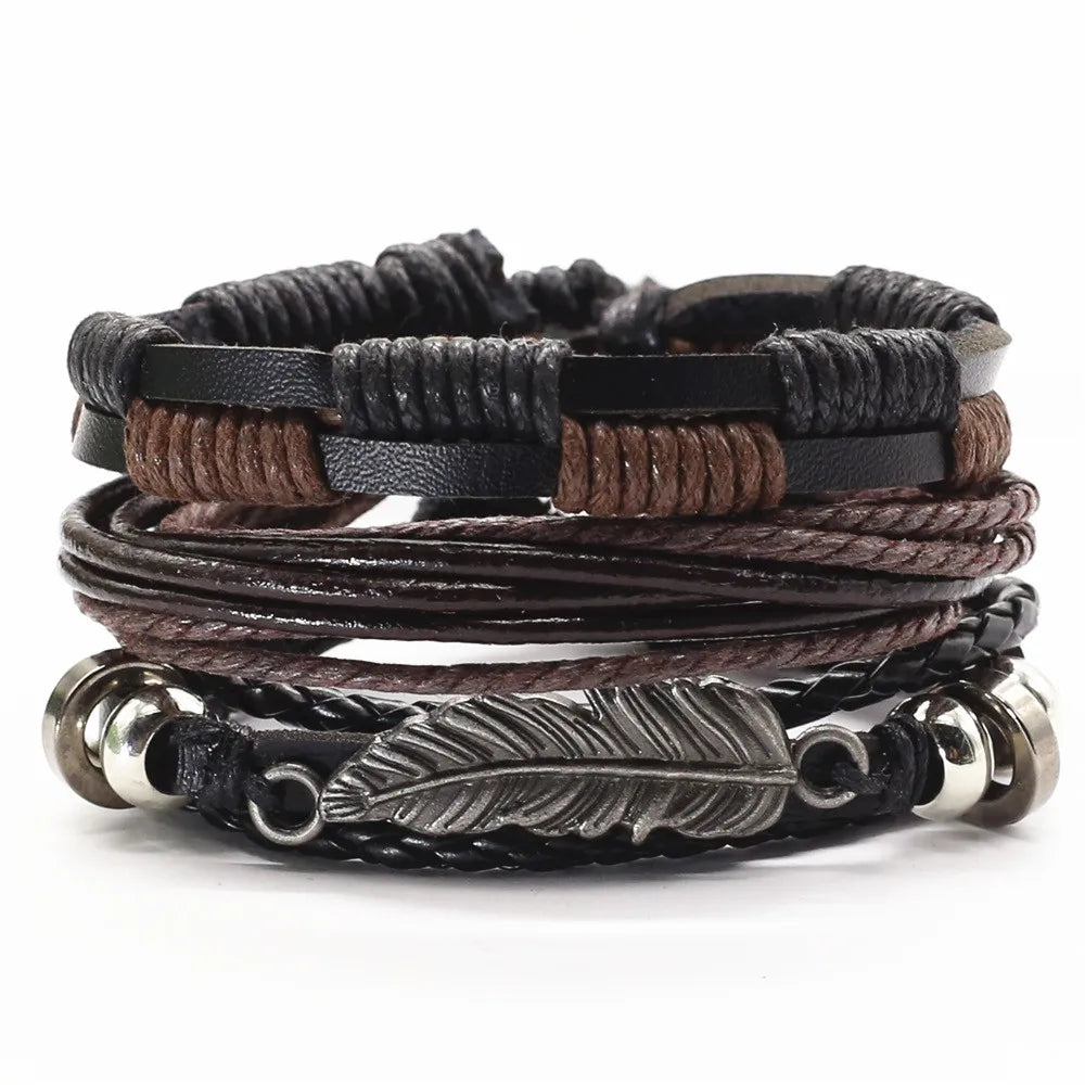 FC 3 Pcs/Set Leather Bracelets