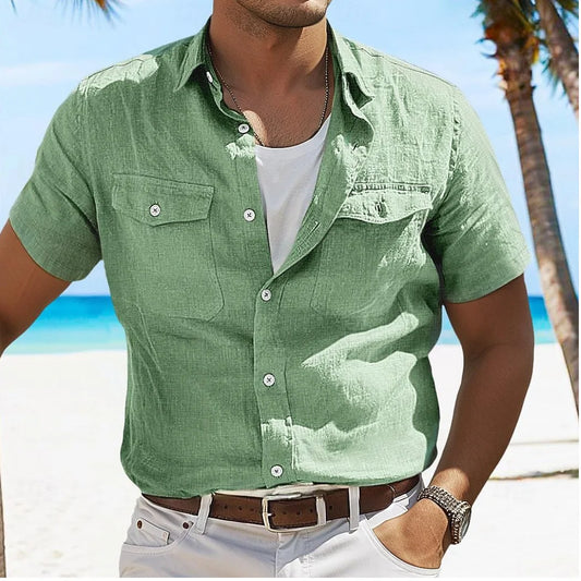 Summer Classic Linen Short Sleeve Shirts