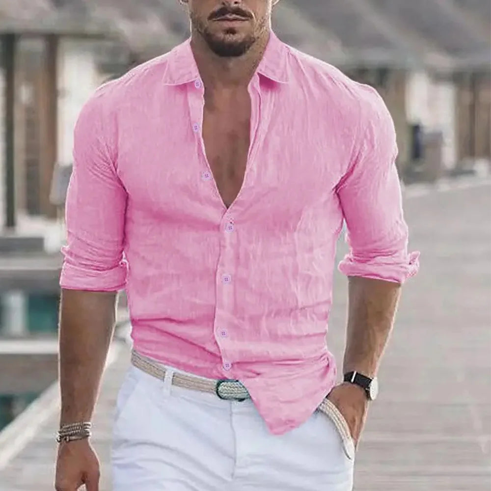 Casual Cotton linen Long Sleeve Shirts