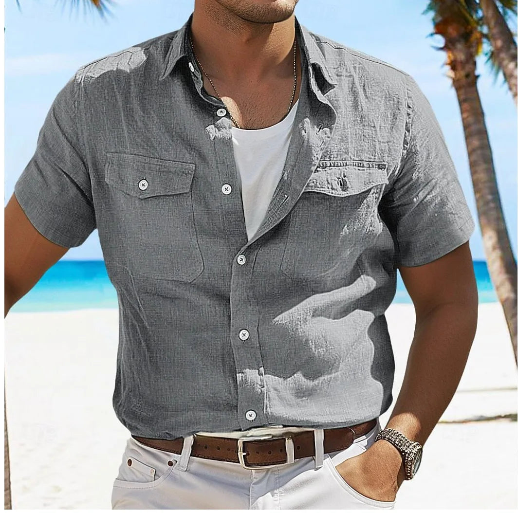 Summer Classic Linen Short Sleeve Shirts