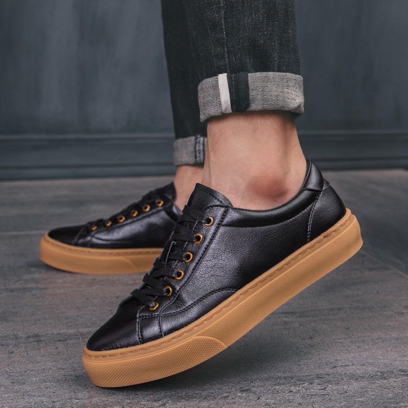 Genuine Leather Casual Sneakers