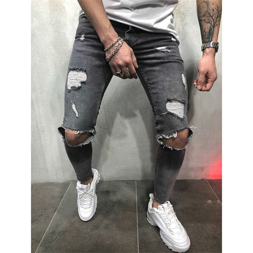Vintage Skinny Destroyed Jeans
