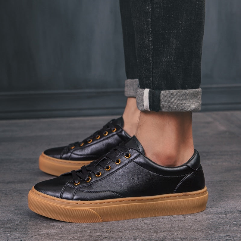 Genuine Leather Casual Sneakers