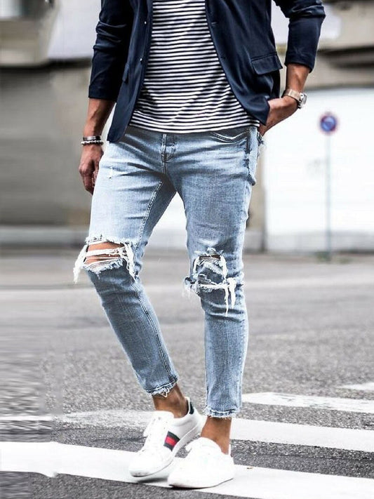 Streetwear Knee Ripped Jeans