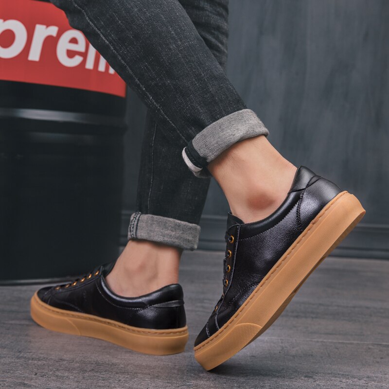 Genuine Leather Casual Sneakers