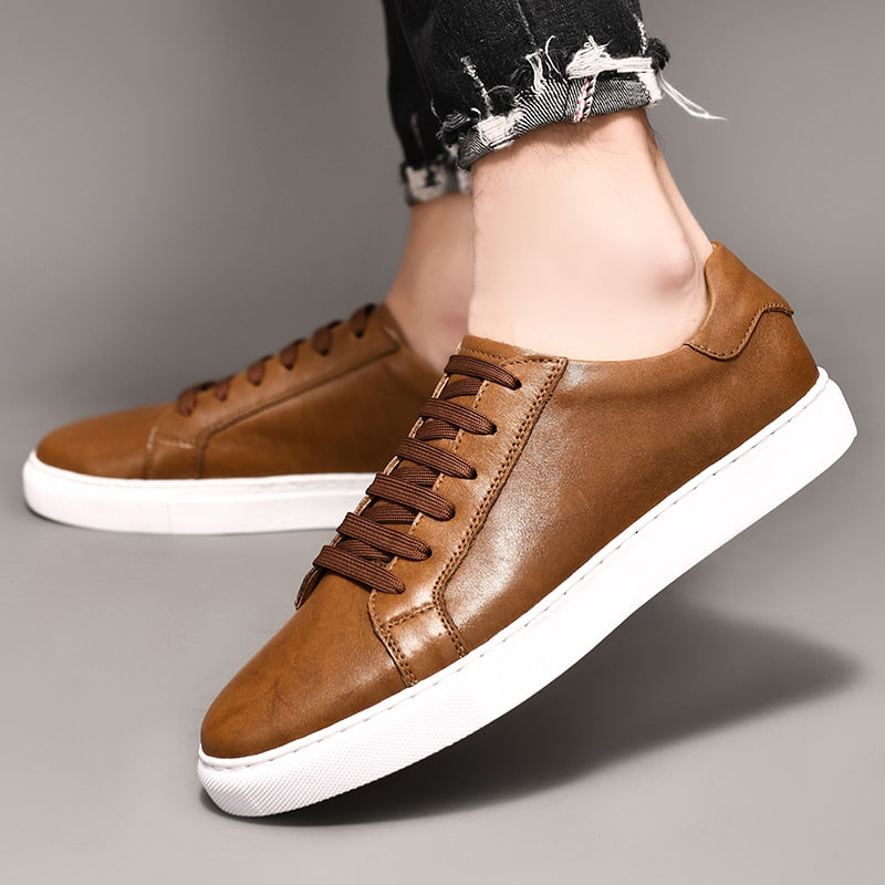 Genuine Leather Casual Sneakers