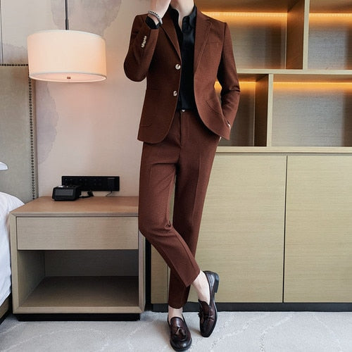 British Style Slim Fit Groom Two Piece Suit