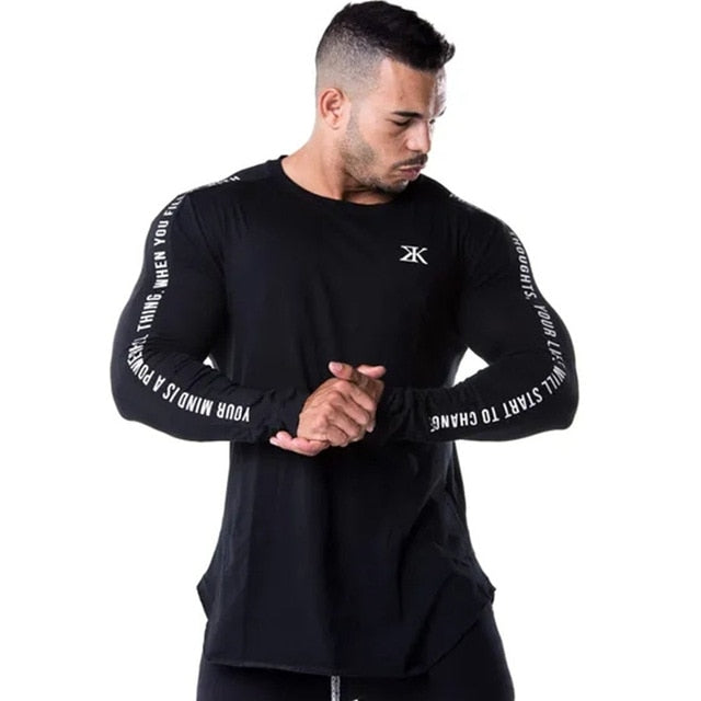 Man Skinny Workout Long Sleeve T-shirts