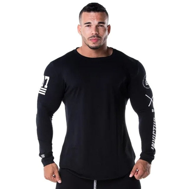 Man Skinny Workout Long Sleeve T-shirts