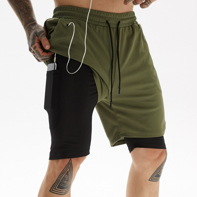Running Quick Dry Workout Double Shorts