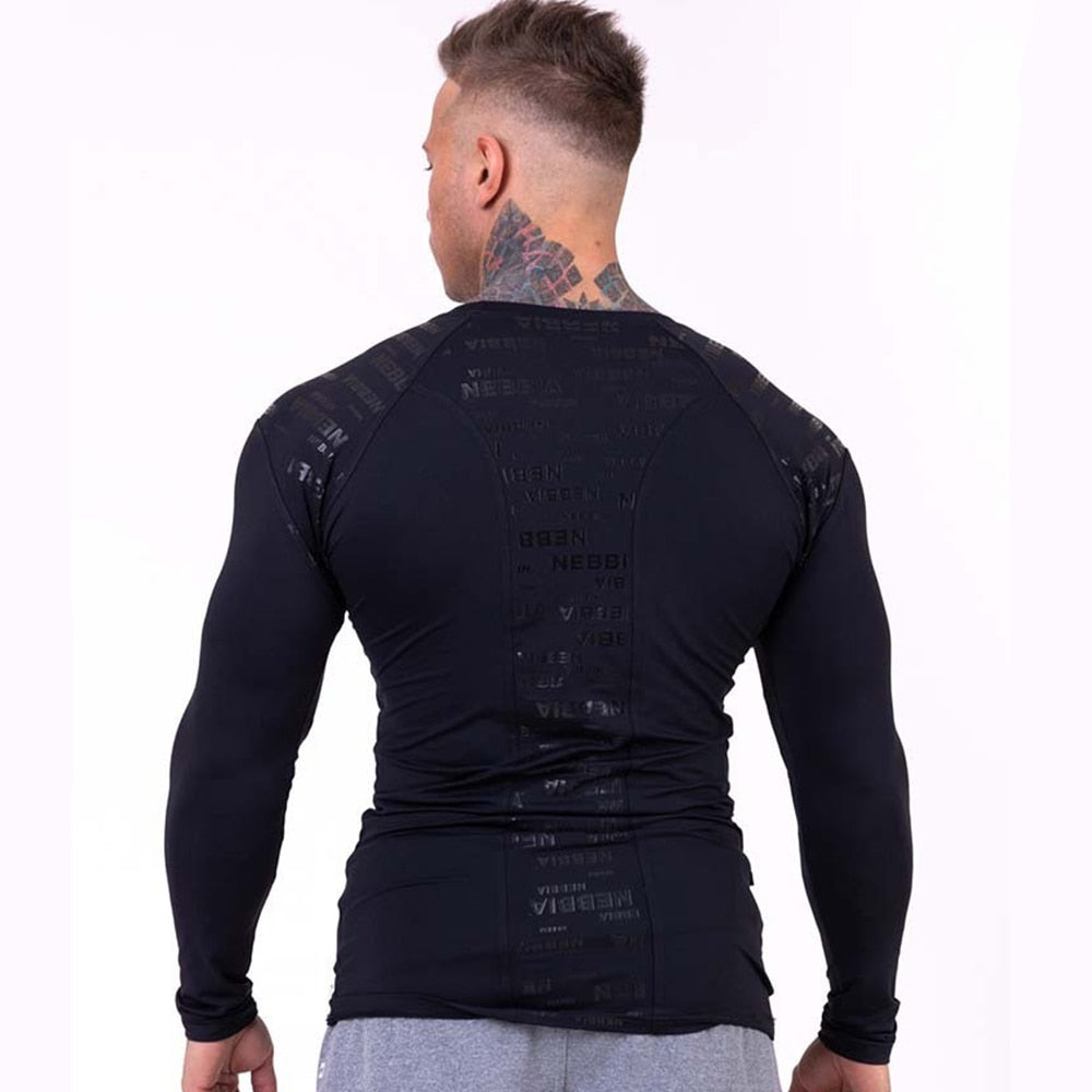 Men Skinny Long sleeves Gym Elasticity Shirts