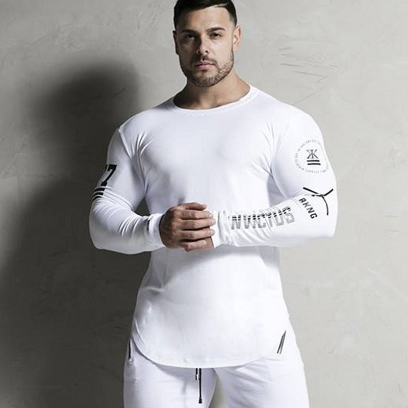 Man Skinny Workout Long Sleeve T-shirts
