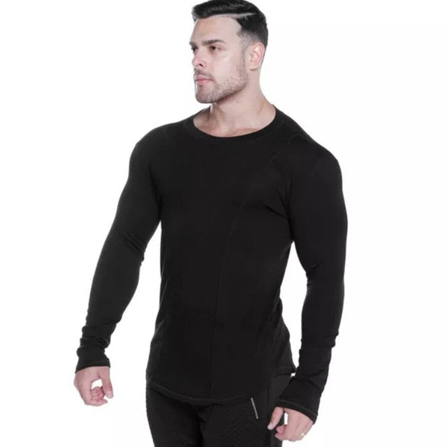 Man Skinny Workout Long Sleeve T-shirts